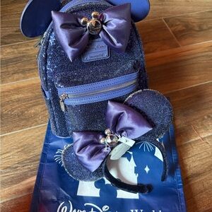 Loungefly Disney DVC 2025 Backpack and Mickey Ears Set